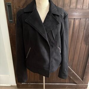 Philosophy faux suede black moto jacket